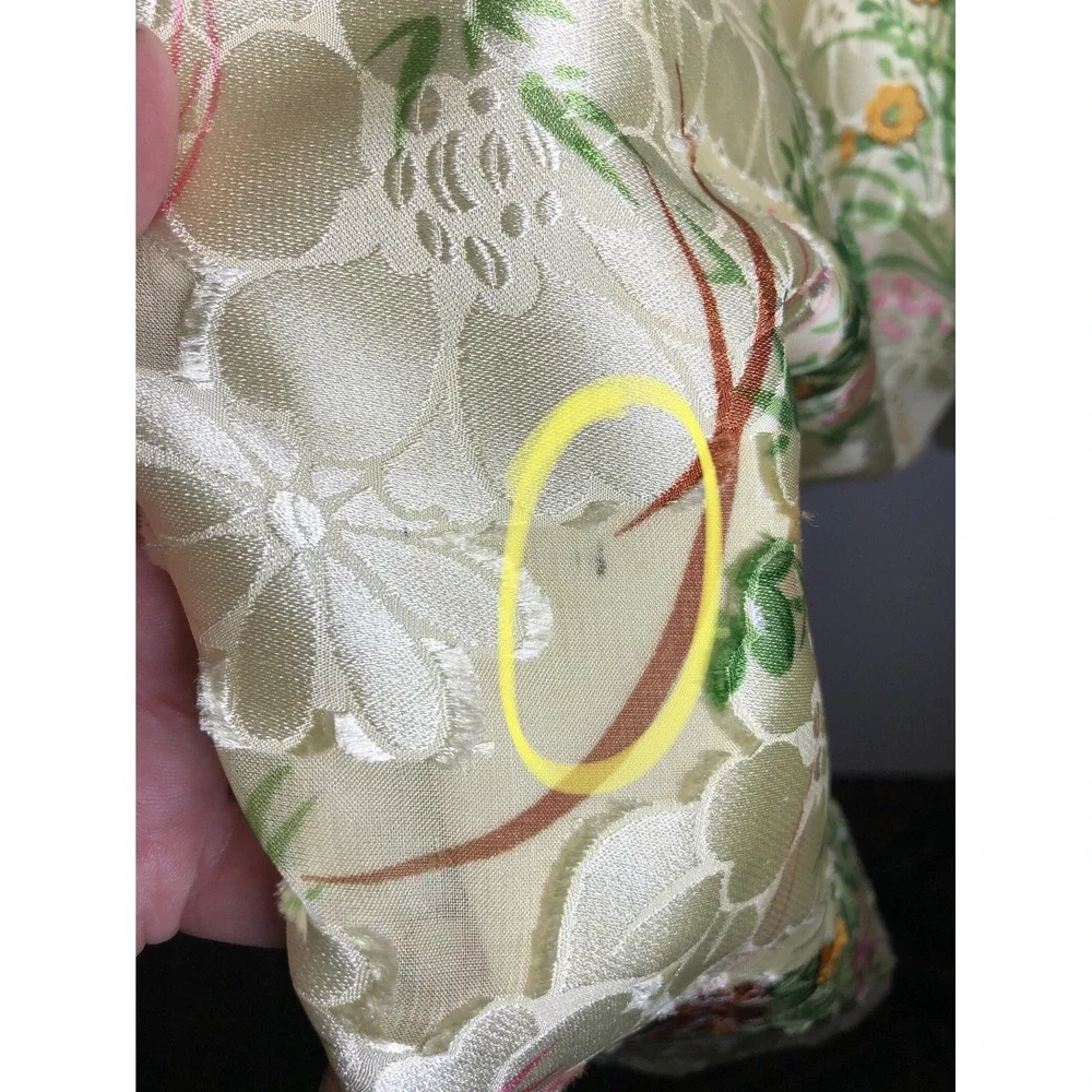 Vintage 1970s Boho Dress Floral Brocade Maxi Dress Festival Gown STAINED XS - Picture 13 of 16